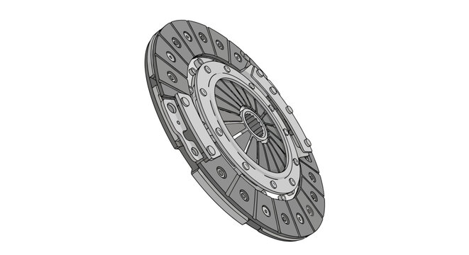 Automotive Clutch Disc Spare Part - Isolated on White Background