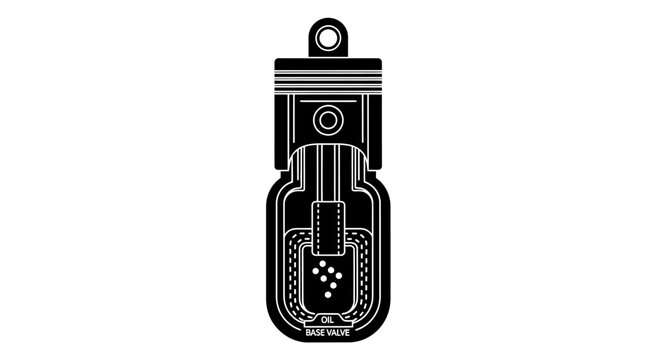Internal Combustion Engine Piston and Cylinder Schematic - Vector Illustration