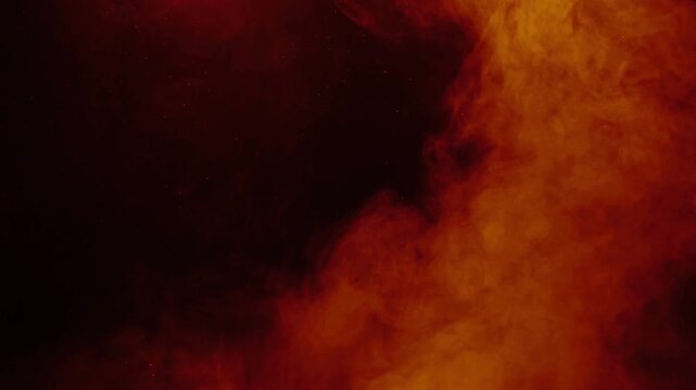 Fiery abstract swirls of orange and red smoke with glowing embers