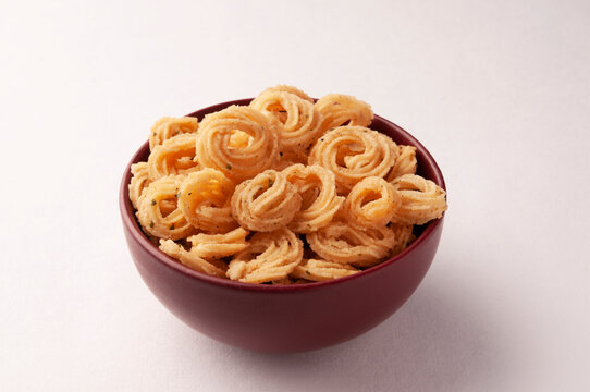 Murruku or chakli made with urad dal and rice flour during festivals in India