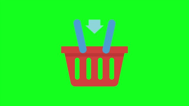 Shopping Cart Animation Green Screen