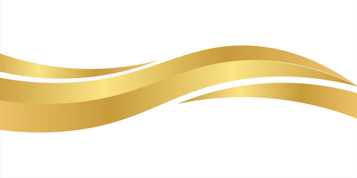 Flowing gold waves and bars with gold gradient for fancy border or footer on certificate, banner