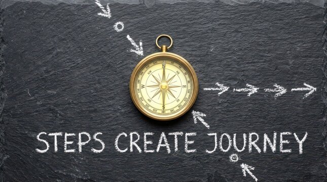 Golden compass points the way on blackboard path