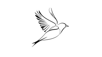 Obraz premium Minimalist bird drawing on white background.