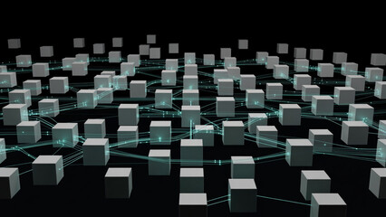 Fototapeta premium Minimalist Geometric Data Network Teal
