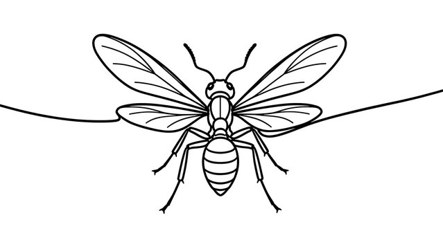 Detailed fly illustration on white background.
