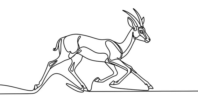 Running gazelle illustration on white background.