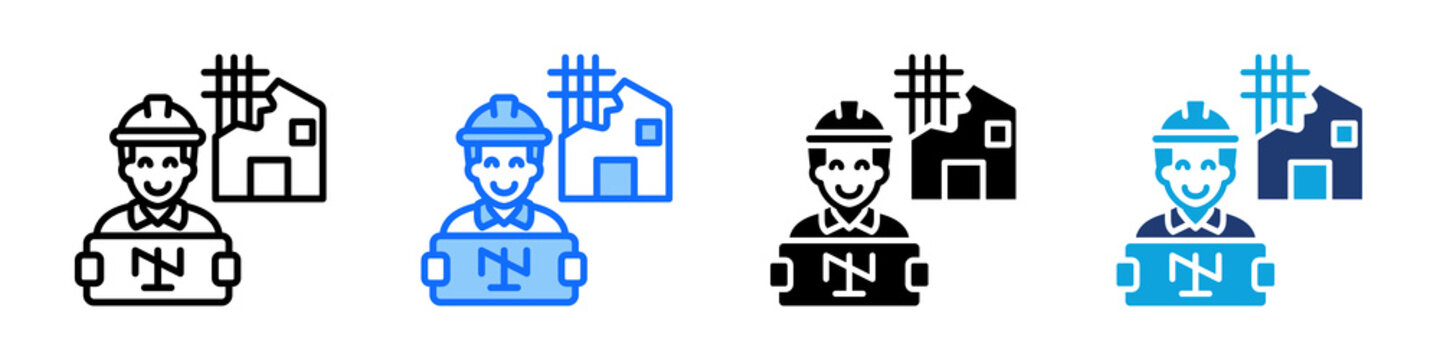 Site Management Icon Set Multi Style Vector Illustration