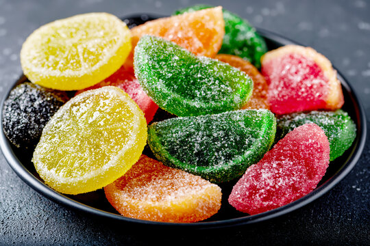 Sugared Candied Citrus Slices Assortment Close Up &ndash; AI Generative