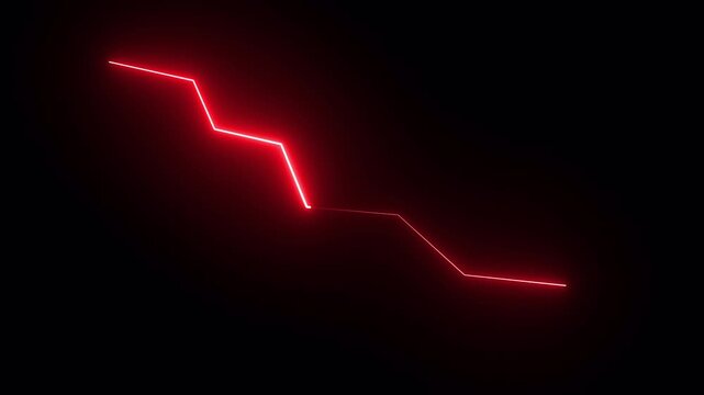 Glowing Red Electric Lightning Energy Line Animation.