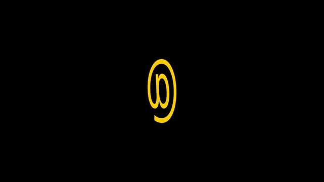 "At" symbol icon spinning. Alpha channel. looping.4 k animation video....