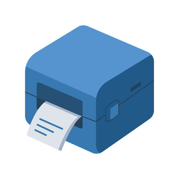 Modern Label Printer Vector Illustration Flat Thermal Printer Icon