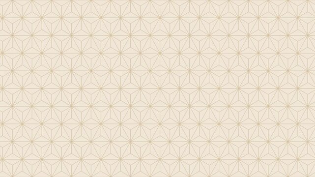 Beige asanoha japanese hemp leaf pattern scrolling seamless loop traditional background