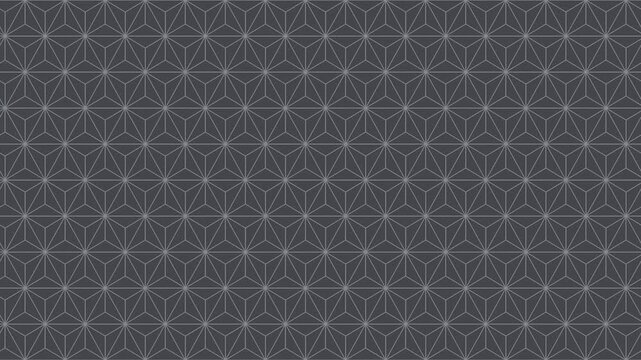 Gray asanoha japanese hemp leaf pattern scrolling seamless loop traditional background