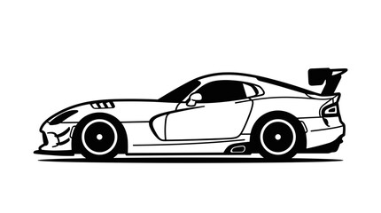 Fototapeta premium Sleek Sports Car Silhouette with Spoiler 3.