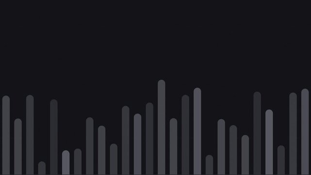 Black bar chart columns rising rhythmically seamless loop business data background