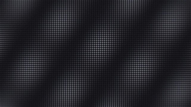 Black dot matrix panel with waves of light seamless loop stage background