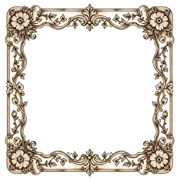 Ornate floral decorative frame with intricate carved patterns