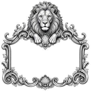 Ornate lion head frame design