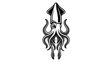 Obraz premium Stylized illustration of a Kraken squid with tentacles.