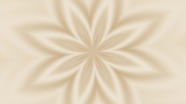 Beige kaleidoscope mandala blooming and rotating seamless loop meditation background