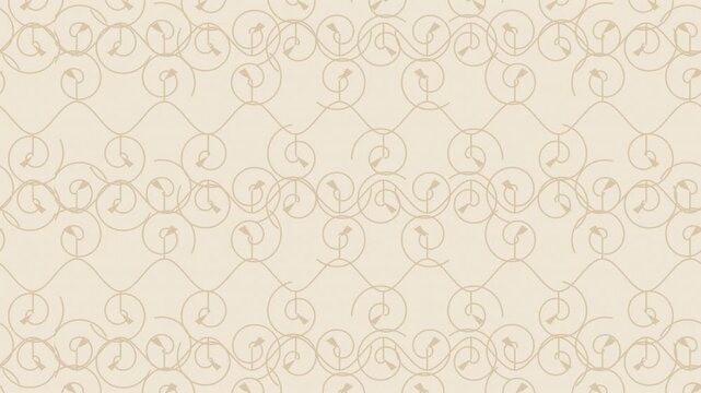 Beige karakusa japanese arabesque vine pattern scrolling seamless loop traditional background