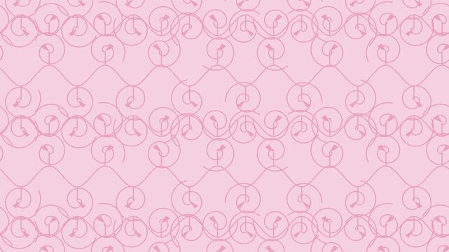Pink karakusa japanese arabesque vine pattern scrolling seamless loop traditional background