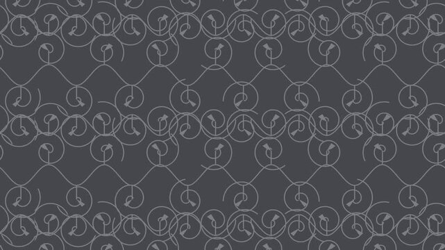 Gray karakusa japanese arabesque vine pattern scrolling seamless loop traditional background