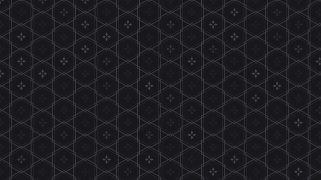 Black kikkou japanese tortoise shell hexagon pattern seamless loop traditional background