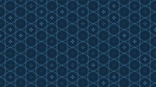 Blue kikkou japanese tortoise shell hexagon pattern seamless loop traditional background