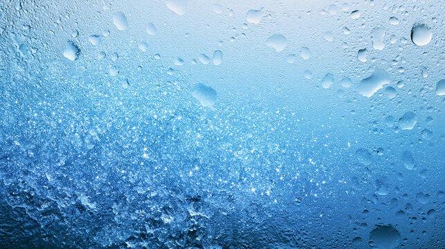 青い水滴と氷の結晶の抽象的なテクスチャ背景