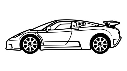 Fototapeta premium Sleek Sports Car Silhouette Line Art Illustration 1.