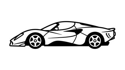 Naklejka premium Sleek Sports Car Silhouette Vector Art.
