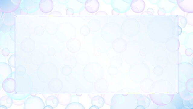Editable Pastel Bubble Background Frame Vector, Soft Abstract Circle Pattern, 16:9