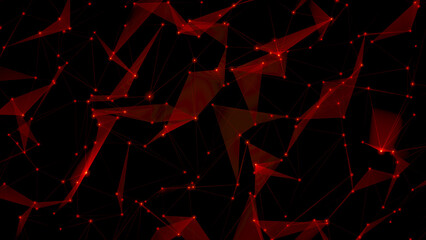 Abstract red digital network representing cyber attack, hacking, ransomware, cybersecurity alerts and critical infrastructure monitoring. Ideal for technology, AI and global security concepts. © Phakhawat