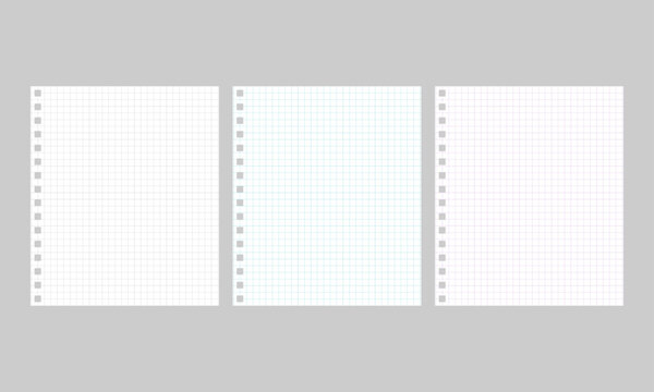 Blank squared sheet template for notebook.	