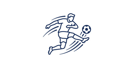 Obraz premium Soccer Player Kicking Ball Vector Illustration