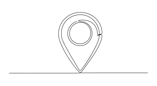 Location Pin Icon - Minimalist Line Art