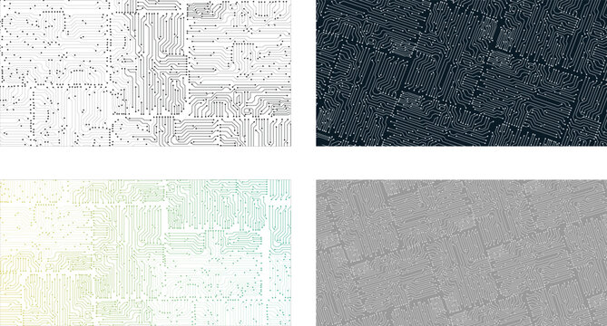 Printed Circuit Board Line Art Bundle. 
