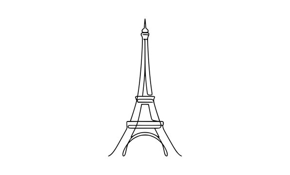 Eiffel tower line art minimalist paris landmark illustration