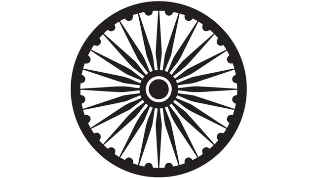 Wheel icon serves as a versatile graphic element for transportation, industry, or mechanical design concepts in digital media.