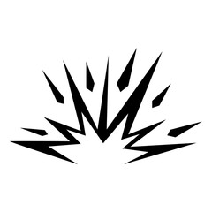 Dynamic comic book style explosion blast icon with sharp spikes and radiating elements for intense action graphic illustration. © SAYEMART