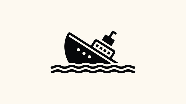 Sinking ship icon representing maritime disaster or shipwreck event.