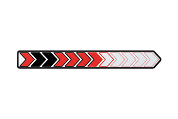 Fototapeta premium Red black white chevron arrow road traffic sign strip