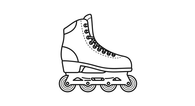 Inline Skate Illustration: Classic Rollerblade on White Background