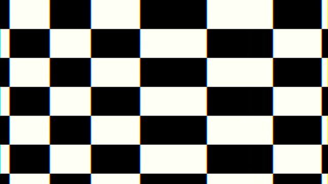 Dynamic Abstract Checkerboard Pattern Animation with Glitch Effects.