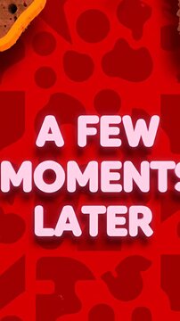 Text a few moments later on red sponge background