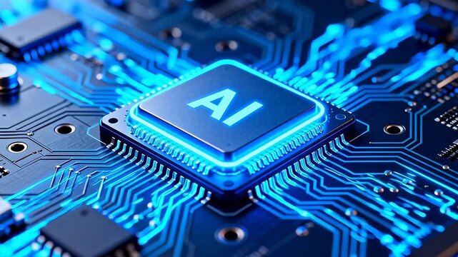 AI chip on circuit board