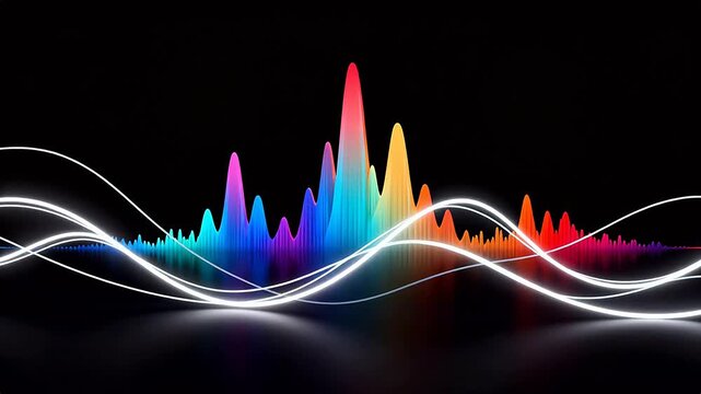 Colorful sound wave graphic