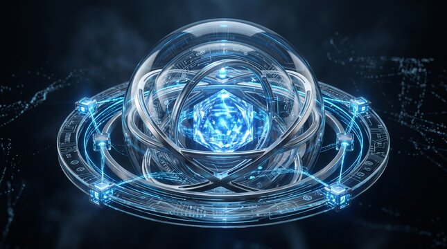 buy futuristic technology neon blue electronics sci-fi gadgets high-tech devices innovative products glowing blue tech advanced machinery digital devices electronic components